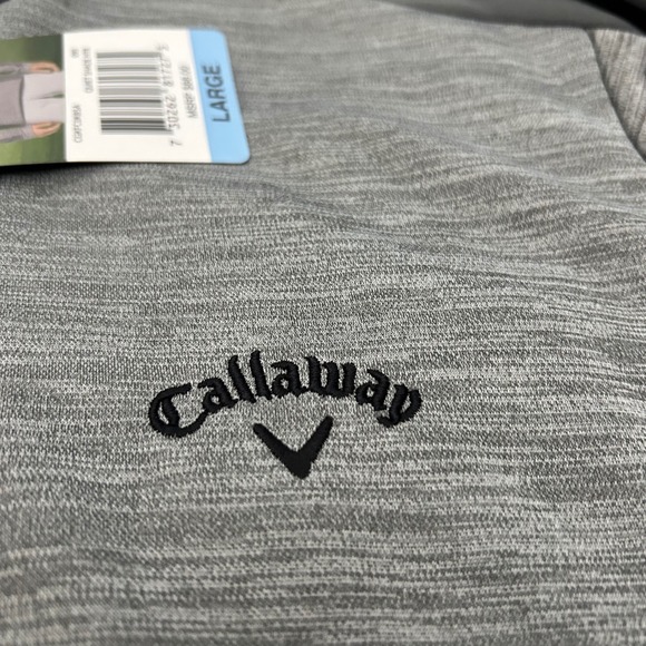 Callaway 1/4 Zip Lightweight Pullover Large Grey Quiet Shade HTR UPF 50 Golf NEW - Picture 5 of 11